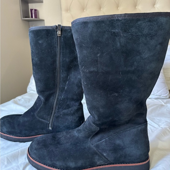 Black Suede UGG tall inside zipper. - Picture 2 of 6